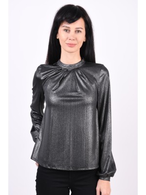 Bluza Dama Pieces Beatrice Ls T-neck Black/Silver